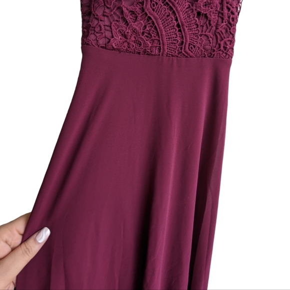 Lulu's Madalyn Burgundy Lace Maxi Dress - Picture 9 of 12